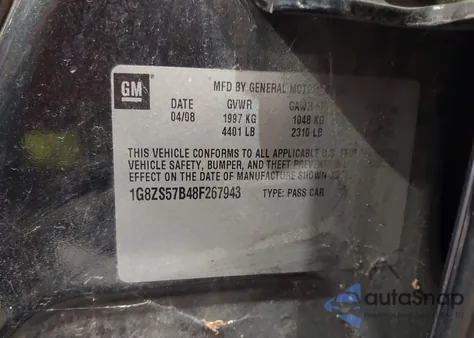 2008 Saturn Aura Xe из США, поврежденный, VIN 1G8ZS57B48F267943